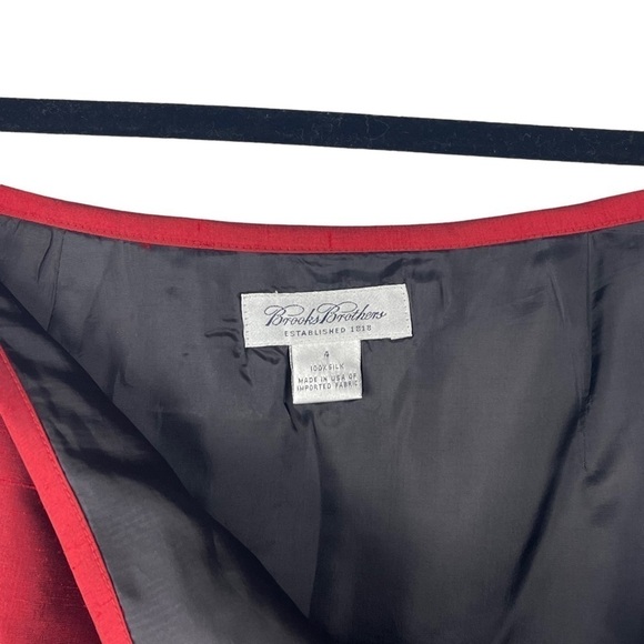 BROOKS BROTHERS RED 100% SILK KNEE LENGTH HOLIDAY SKIRT - Picture 10 of 11